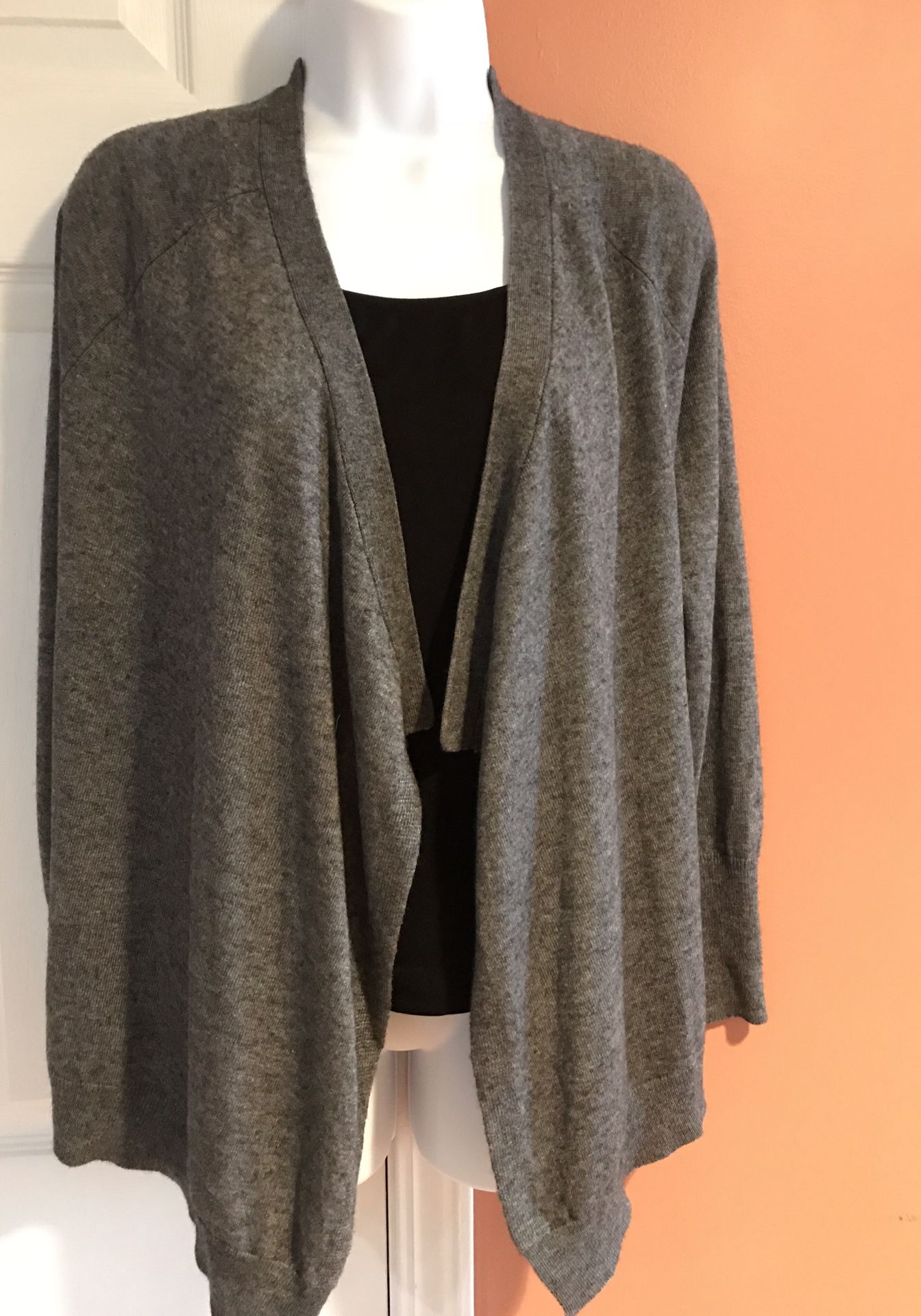 Women’s Open-Front Wool Blend Cardigan by Joan Vass, Size S