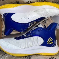 Under Armour 3Z6 Curry Basketball Shoes White/Blue - Size 10*NEW
