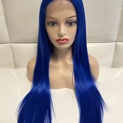Synthetic blue Wig-- Cosplay Costume $50-new-peluca Larga Lacia Nueva