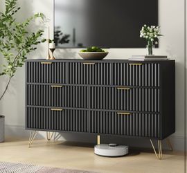 7 Drawers Dresser with Golden Handles