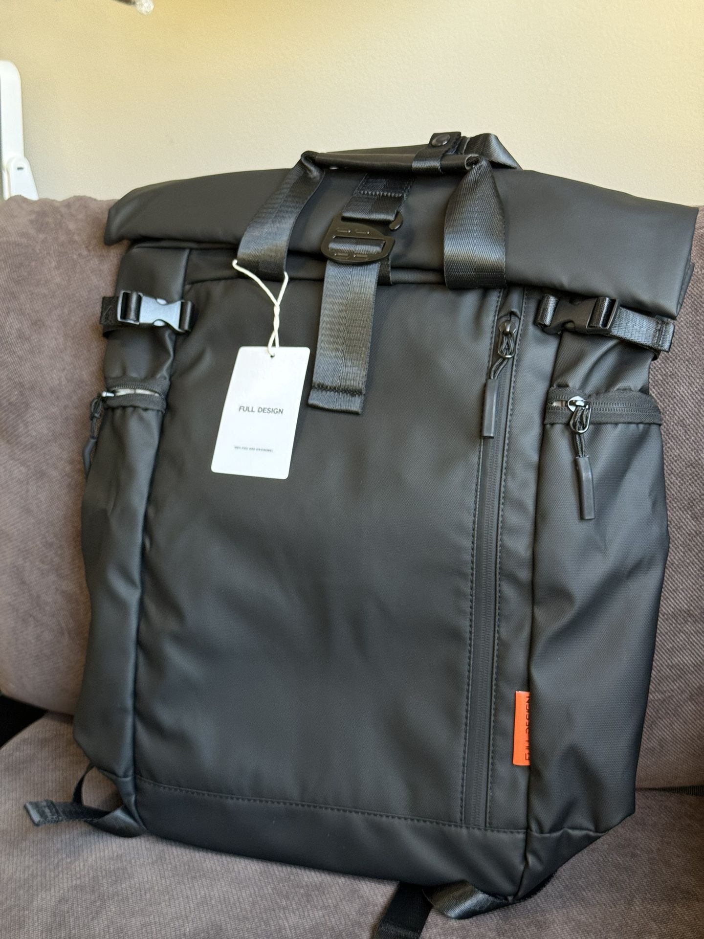 New Backpack Men'S Computer Bag Large Capacity Travel Bag Backpack (black)