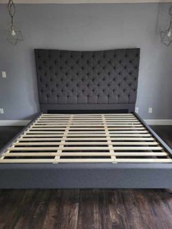 New Dark Gray California King Size Platform  Only