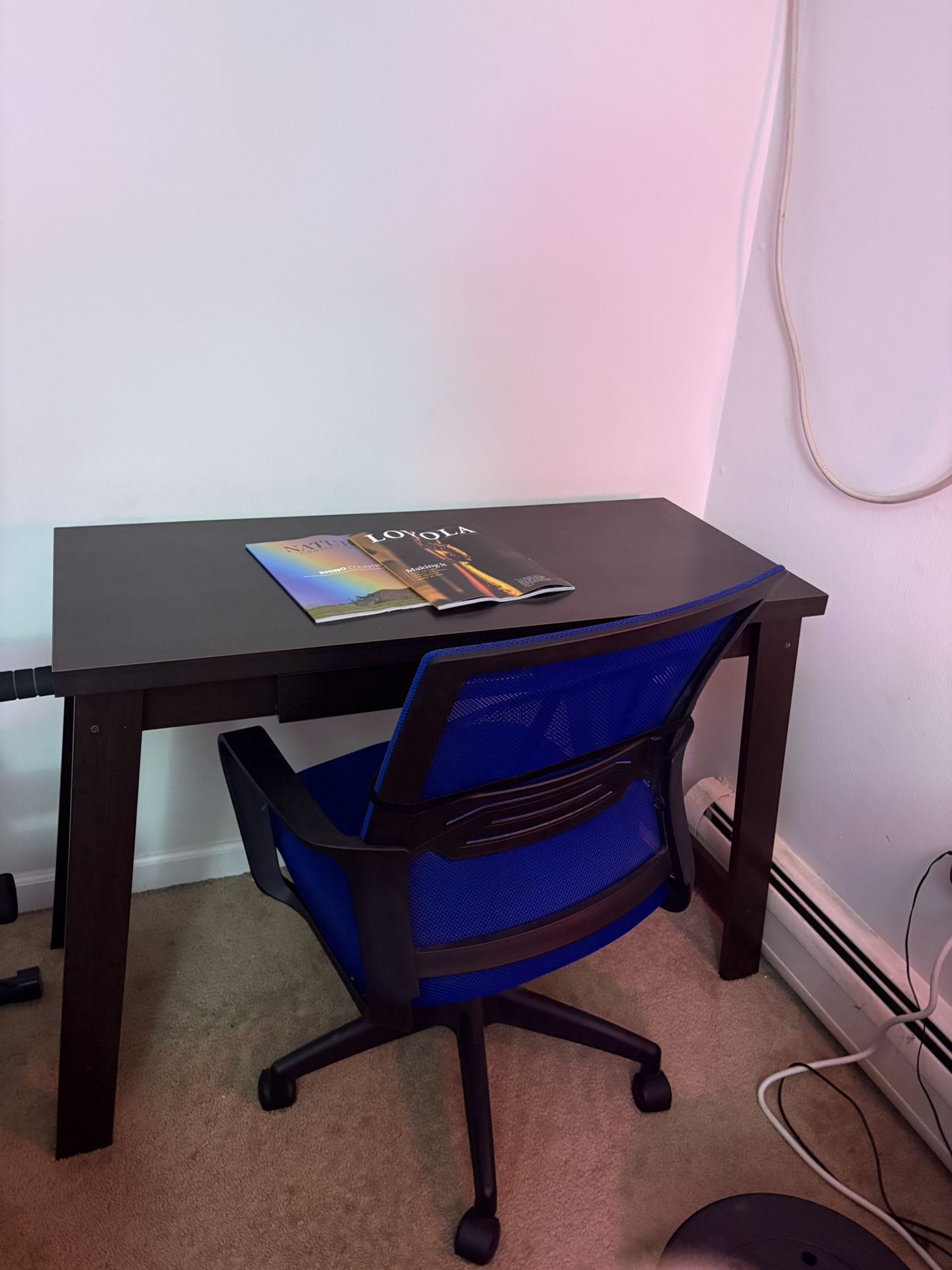 Desk chair; table.  No reasonable offer refused!!