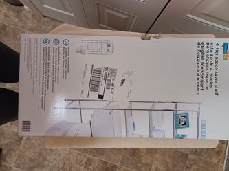 4 Tier Space Saver Bathroom Silver Shelves New