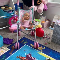 Doll With Stroller
