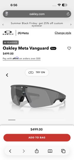 Oakley Meta Vanguard Sunglasses Black/Black