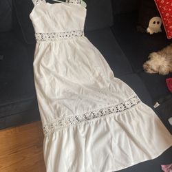White Linen dress, SHEIN, XS, Size 2