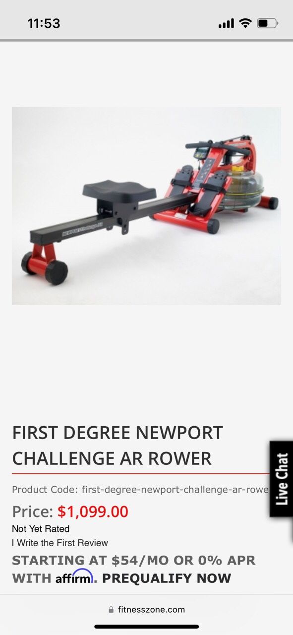 Water Rower Rowing Machine New