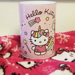 Hello Kitty Sanrio Unicorn Princess Tin Can Coin Bank NEW