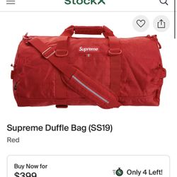 Red Supreme Duffle Bag SS19 