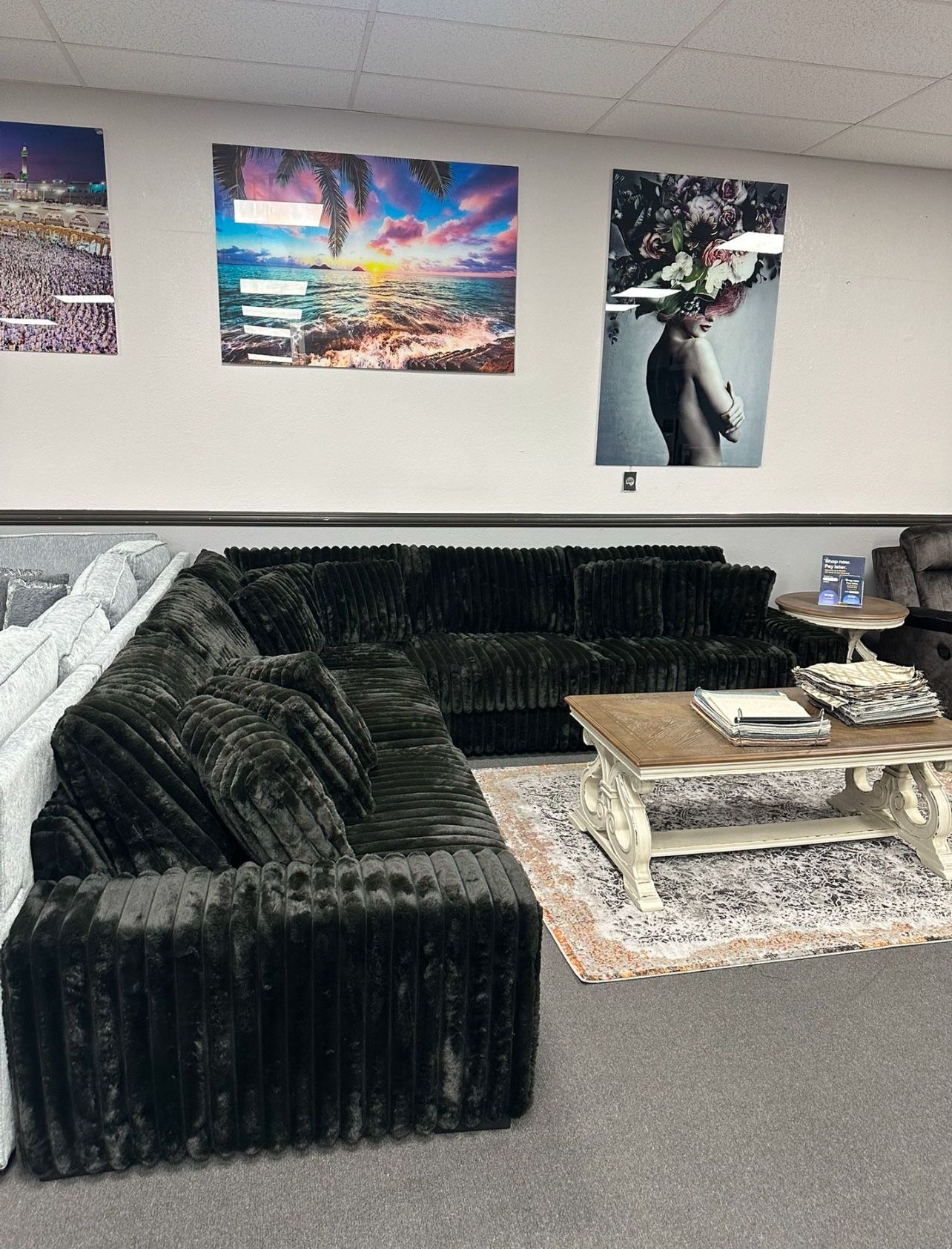 Black Corduroy Sofa Sectional