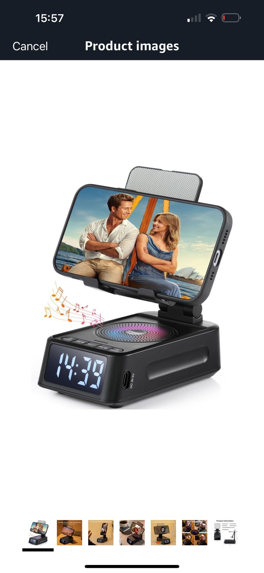 Brand New Cell Phone Stand with Bluetooth Speaker, Gifts for Men Women, Wireless Phone Holder for Desk Compatible with iPhone/Samsung Galaxy - Cool Ga