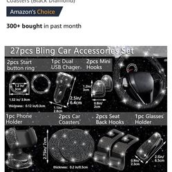 Black bling car accessories