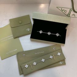 vca bracelet silver diamond
