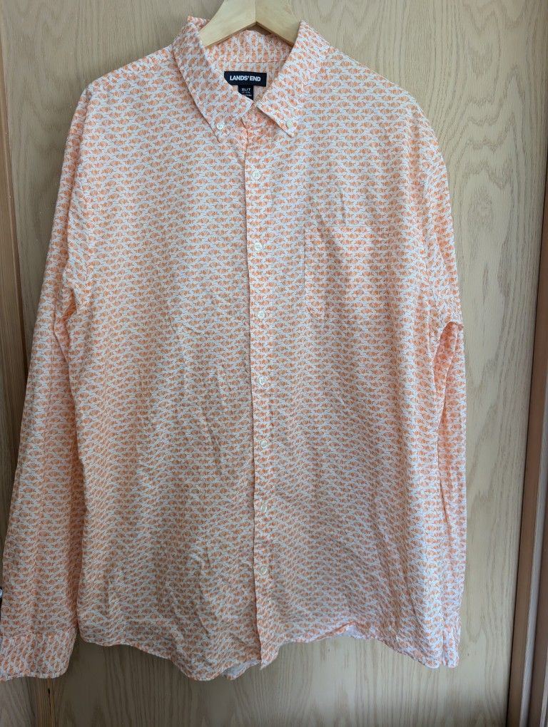 EUC Lands' End Tailored Fit Shirt - Men's XL