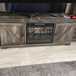 Tv Stand With fireplace on two shelves