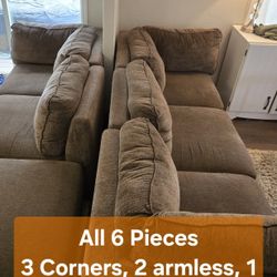 6 Piece Sectional Couch And Ottoman 