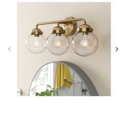 Brand New 3 Light Bathroom Fixture -Gold
