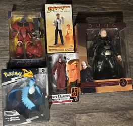 Action Figures ($10 Each) - Pokémon, Power Rangers, Dune, Indiana Jones & WarHammer