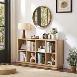 🌟 NEW - 8-Cube Storage Organizer Bookcase – Natural Oak 🌟