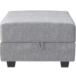 Square Ottoman Module for Modular Sectional Sofa, Storage Ottoman Footrest and Seat Cube,light Grey size 25.6x25.6x17.72 