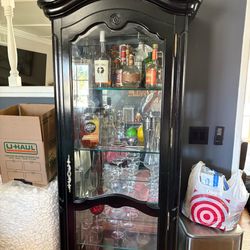 Antique glass hutch