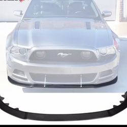 Fits 13-14 Ford Mustang GT Style Front Bumper Lip Spoiler Unpainted Black PU