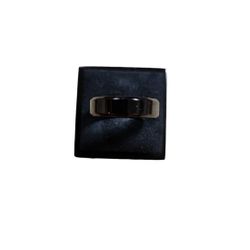 Size 9 Spikes Stainless Steel Black Wedding Band