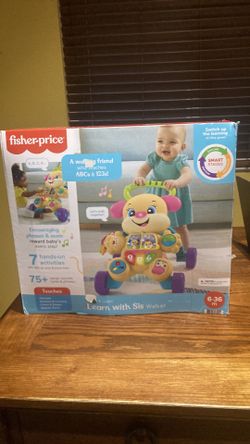 Fisher Price Laugh & Learn Smart Stages Learn With Puppy Walker, - pink & purple