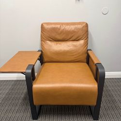 Modern Accent Chair with Side Table Leather Look