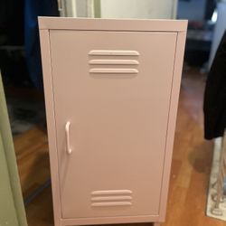 Pink Storage Locker/grey Stool 