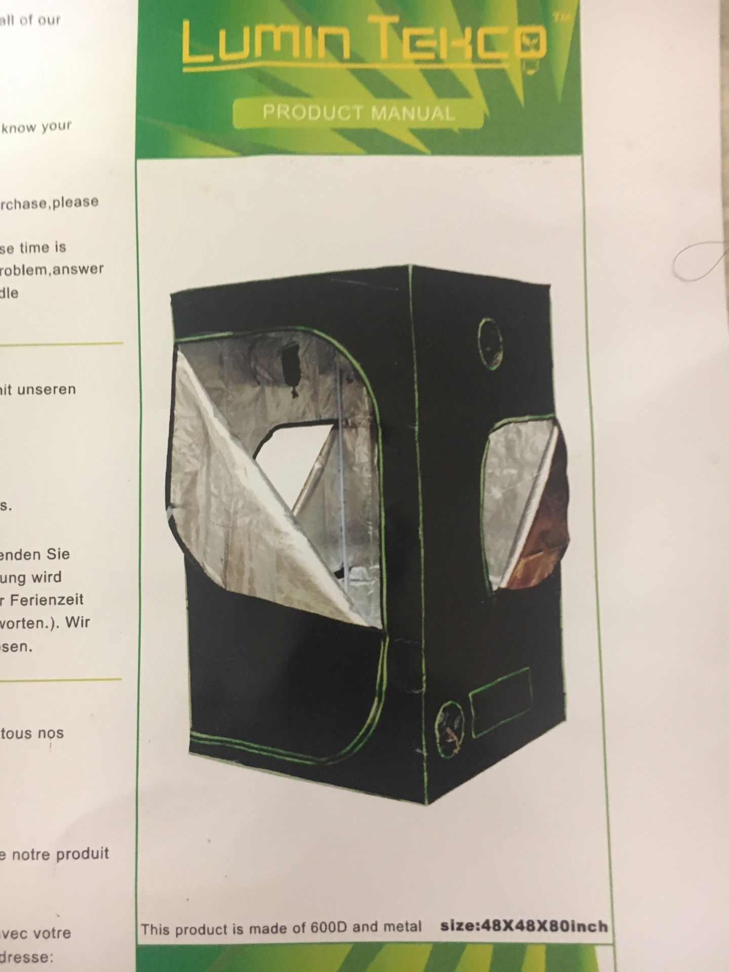 Lumin Tekco Grow Tent 48x48x80