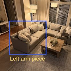 Left Sectional Piece, Crate & Barrell Barrett II Sofa