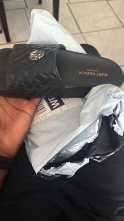 kurt geiger london all black slides for women