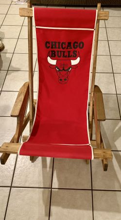 Chicago Bulls Chair Rocking / Beach Fold Up Wooden Chair