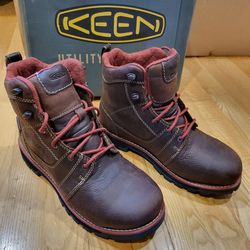 KEEN Women's Seattle 6” Alloy Toe Waterproof Work Boots Size 8 W Gingerbread