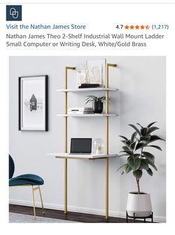 Desk - Wall Mount 2 Shelf Laptop or Writing Desk
