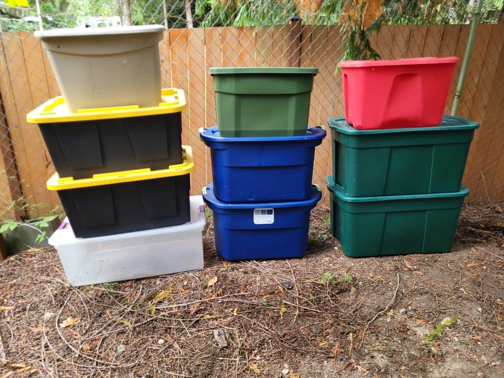 10 Assorted Size Plastic Storage Containers Bins 