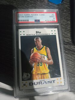 2007 Topps Kevin Durant RC Rookie PSA 9 Mint #2 Seattle SuperSonics