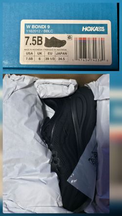 HOKA Bondi 9 Women's 7.5 Black - NEW in Box - Running Walking Shoe
