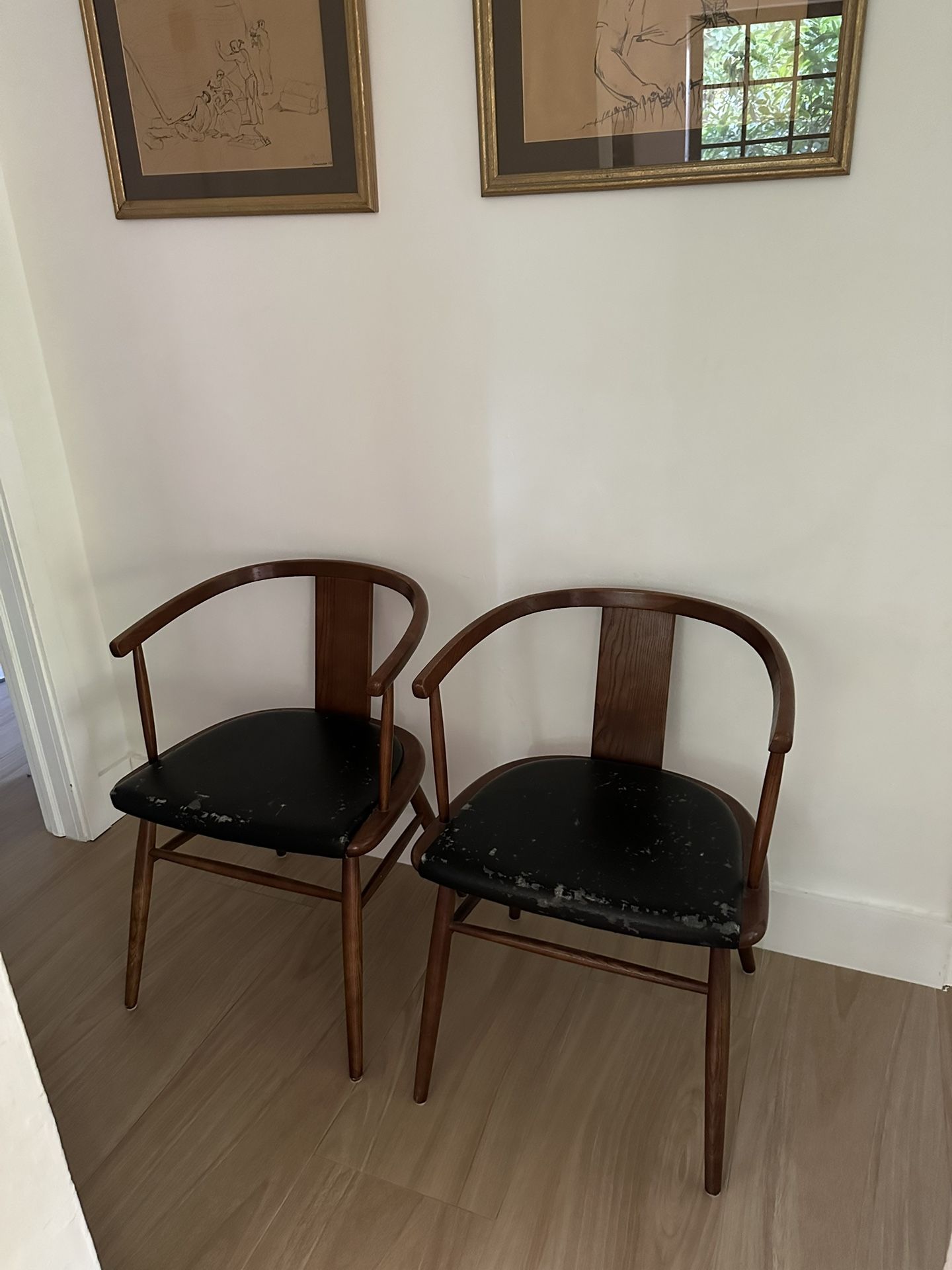Two Mid-Century Modern Chair (upholstery Needed)