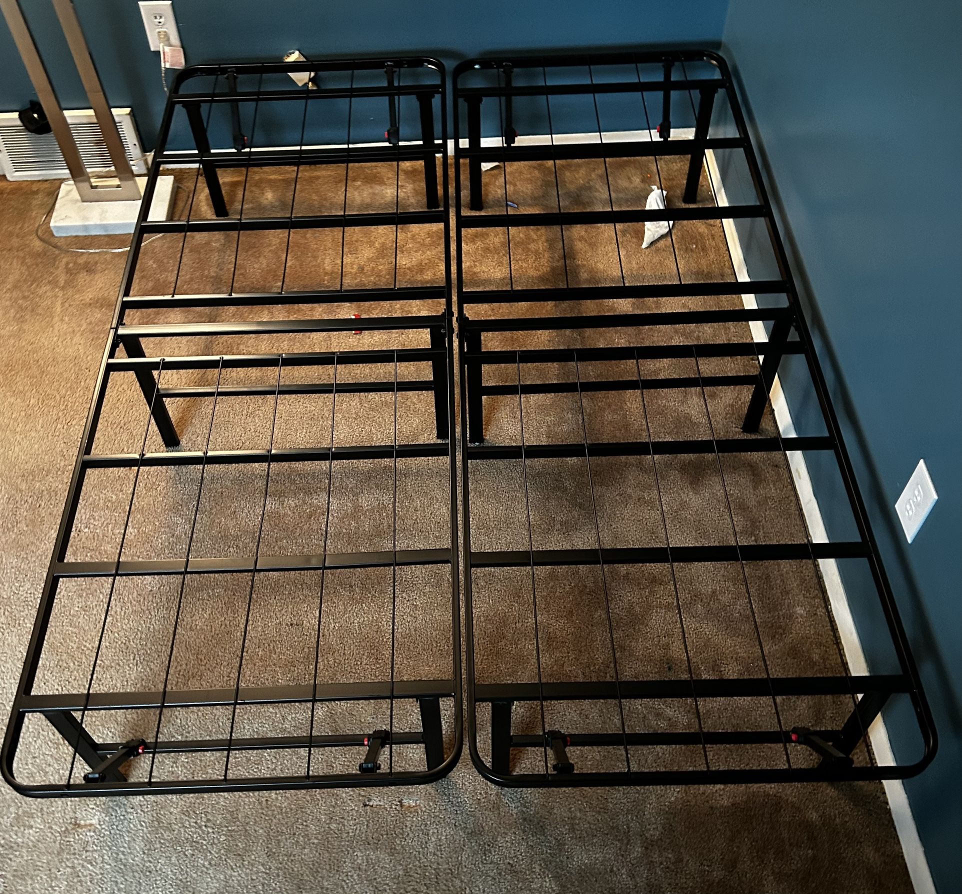 Foldable, Metal Double Bed Frame(2 Pieces)