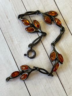 Sterling silver amber bracelet