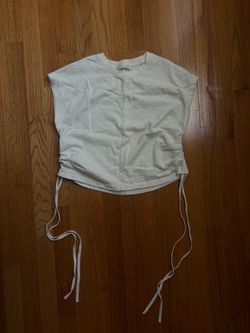 Zara White Crop Top with Side Tie Detail