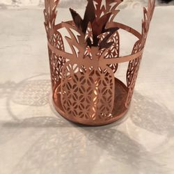 better homes and gardens Rose Gold Pineapple candle Holder 5 1/2"