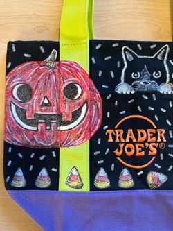 Trader joe tote hand painted $30
