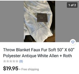Allen roth faux fur throw blanket Thumbnail