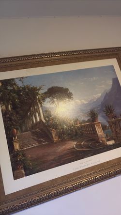 Lodge on lake como painting