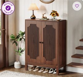 Wayfair 5-Tier Shoe Storage Cabinet with Doors and Adjustable Shelves