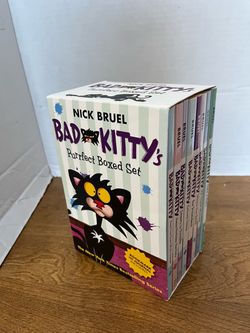 LIKE NEW BAD KITTY Purrfect Boxed Set of 8 By NICK BRUEL Chapter Books